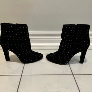 Joie, black suede booties with gold detail. US size 9.5.
